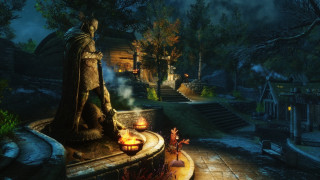 Statue man fountain candles house - candle free wallpaper for desktop