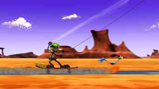 Cartoon character surfboard desert sky - a cartoon character free wallpaper
