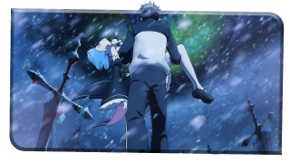 Man woman walking snow forest - a man and a woman free wallpaper for desktop