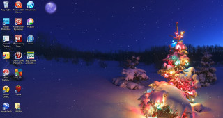 Christmas tree snow night full 5 - a christmas tree free wallpaper