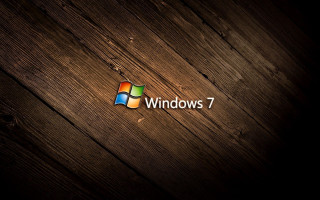 Wooden windows7 logo centered computer - the word window 7 free wallpaper