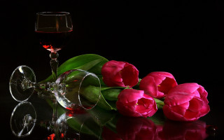 Wine glass pink flowers table - anton graff free wallpaper for desktop
