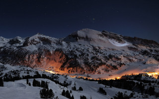 Snowy mountain night sky stars 9 - arthur b. carles free wallpaper for desktop