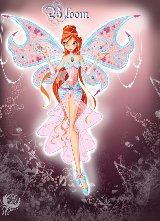 Fairy pink dress butterfly wings - her back free wallpaper for mobile