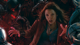 Woman red jacket demonic creatures - a red jacket free wallpaper