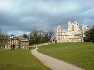 Large building walkway cloudy sky 2 - the building free wallpaper