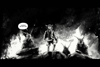 Cartoon man mountain demon background - top of a mountain free wallpaper for desktop