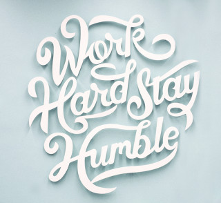 Work hard stay humble blue - typographic free wallpaper for tablet