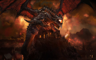 Dragon red eyes fire huge - huge free wallpaper for desktop