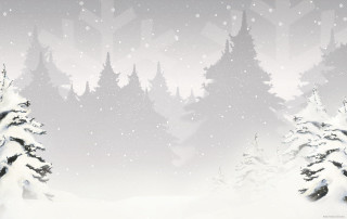 Snowy landscape trees snowflakes white - winter free wallpaper
