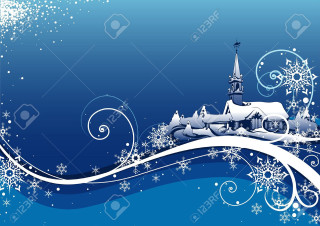 Blue christmas background church snowflakes - a church free wallpaper