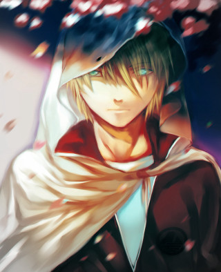 Man hoodie scarf eyes closed - anime art free wallpaper for mobile