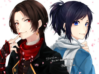 Anime characters blue eyes black - his neck free wallpaper