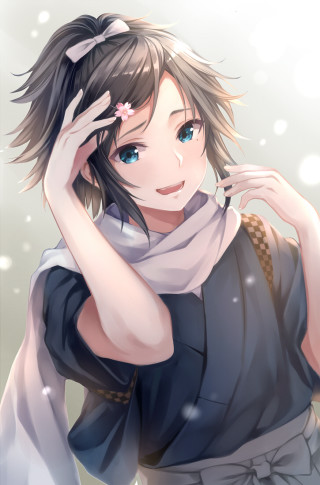 Kashuu kiyomitsu shinsengumi white scarf - a scarf free wallpaper for mobile