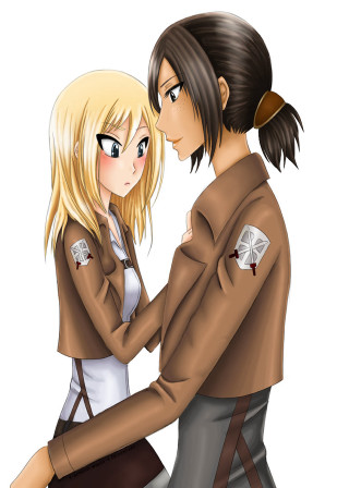 Anime couple hugging smiling hand - romanticism free wallpaper for mobile