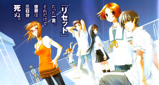 Anime girls bridge back view - the caption free wallpaper