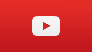 Red background white play button - right free wallpaper for desktop