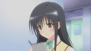 Girl long black hair holding 2 - a notebook free wallpaper