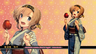 Anime couple holding apples lollipops - kyoani free wallpaper for desktop