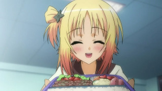 Girl holding plate food smile - a plate of food free wallpaper