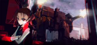 Girl red dress room window - art station free wallpaper