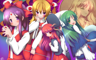 Anime girls purple background cat - cat free wallpaper for desktop