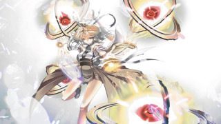 Woman dress flower head hand - her head and a flower free wallpaper