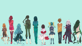 Group people blue background green - 2 d sprite free wallpaper