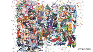 Anime characters confetti sprinkles white - a mosaic free wallpaper