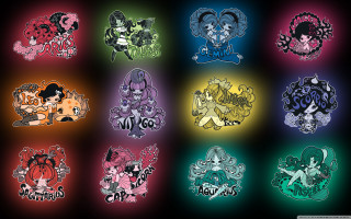 Cartoon characters rainbow black background 2 - a rainbow background free wallpaper