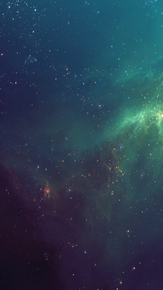 Stars bright green light blue - space free wallpaper for mobile