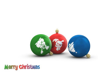 Three christmas ornaments merry christmas 2 - a merry christmas message free wallpaper