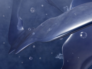 Blue background bubbles water droplets - digital painting free wallpaper