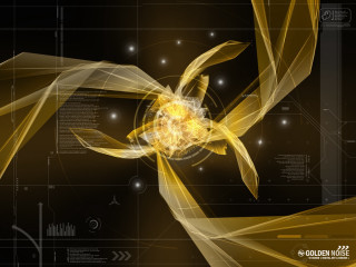 Yellow flower black background lines 2 - line and dots free wallpaper