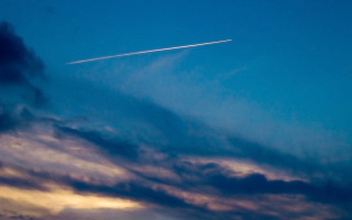Plane flying sky contrail sunset 3 - dawn free wallpaper