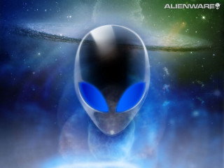 Blue alien head black background 3 - a blue ring free wallpaper for desktop