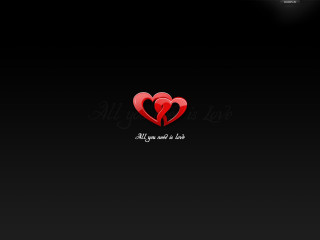 Hearts black background message 2 - love free wallpaper
