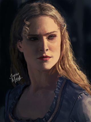 Woman blonde hair blue dress - a name free wallpaper for mobile