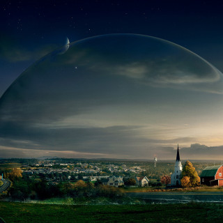 Large object sky town church - magical free wallpaper for tablet
