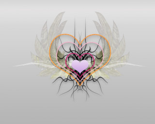 Heart wings heart shaped object 2 - digital art free wallpaper