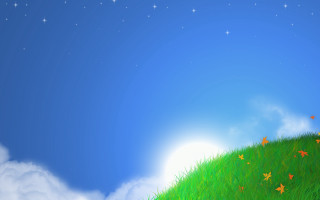 Grassy hill stars sky bright 3 - a grassy hill free wallpaper