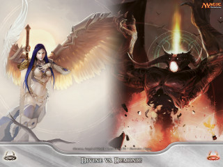 Angel wings demon sword magic - magic free wallpaper for desktop