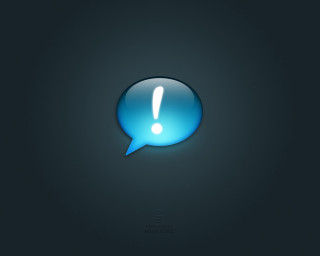 Blue speech bubble white exclamation 2 - new objectivity free wallpaper