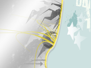 Blue yellow stars lines white - vector curve free wallpaper