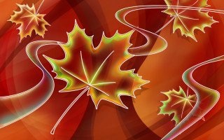 Colorful leaf swirly background red - fractal free wallpaper