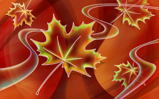 Colorful leaf swirly background red 3 - fractal free wallpaper