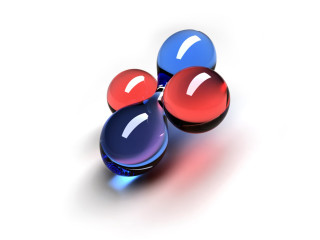 Three balls red blue shiny - three ball free wallpaper