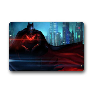 Batman mouse pad red cape - a city in the background free wallpaper for tablet