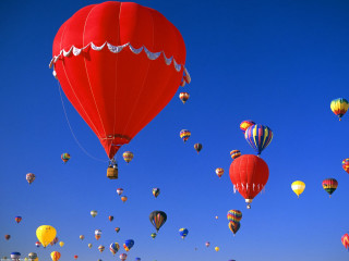 Hot air balloons blue sky 2 - hot free wallpaper