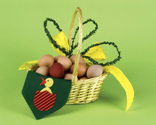 Basket eggs flag ducky green - ducky free wallpaper
